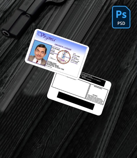 USA Virgina driver license version 2 PSD
